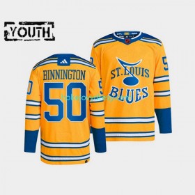 Dětské Hokejový Dres St. Louis Blues Jordan Binnington 50 Adidas 2022-2023 Reverse Retro Žlutá Authentic